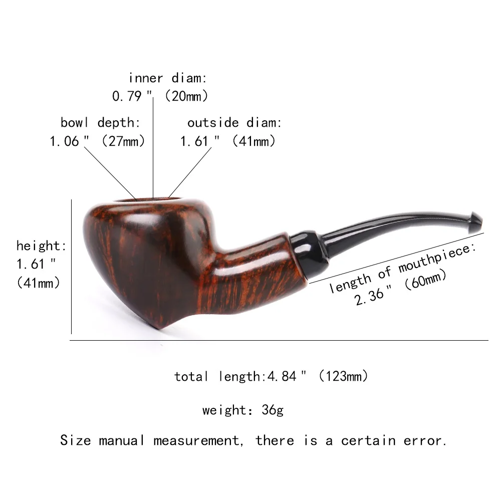 Handmade Briar Wood Pipe, Small Tobacco Pipe, Gifts for Senior Men