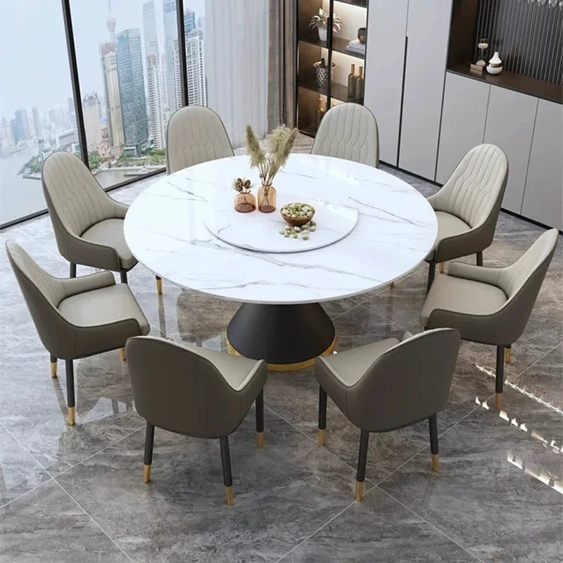LSRound Sliding Table Luxury Table Stainless Steel Kitchen Islands Transparent Mesa Comedor Garden Furniture Sliding Dining Wash