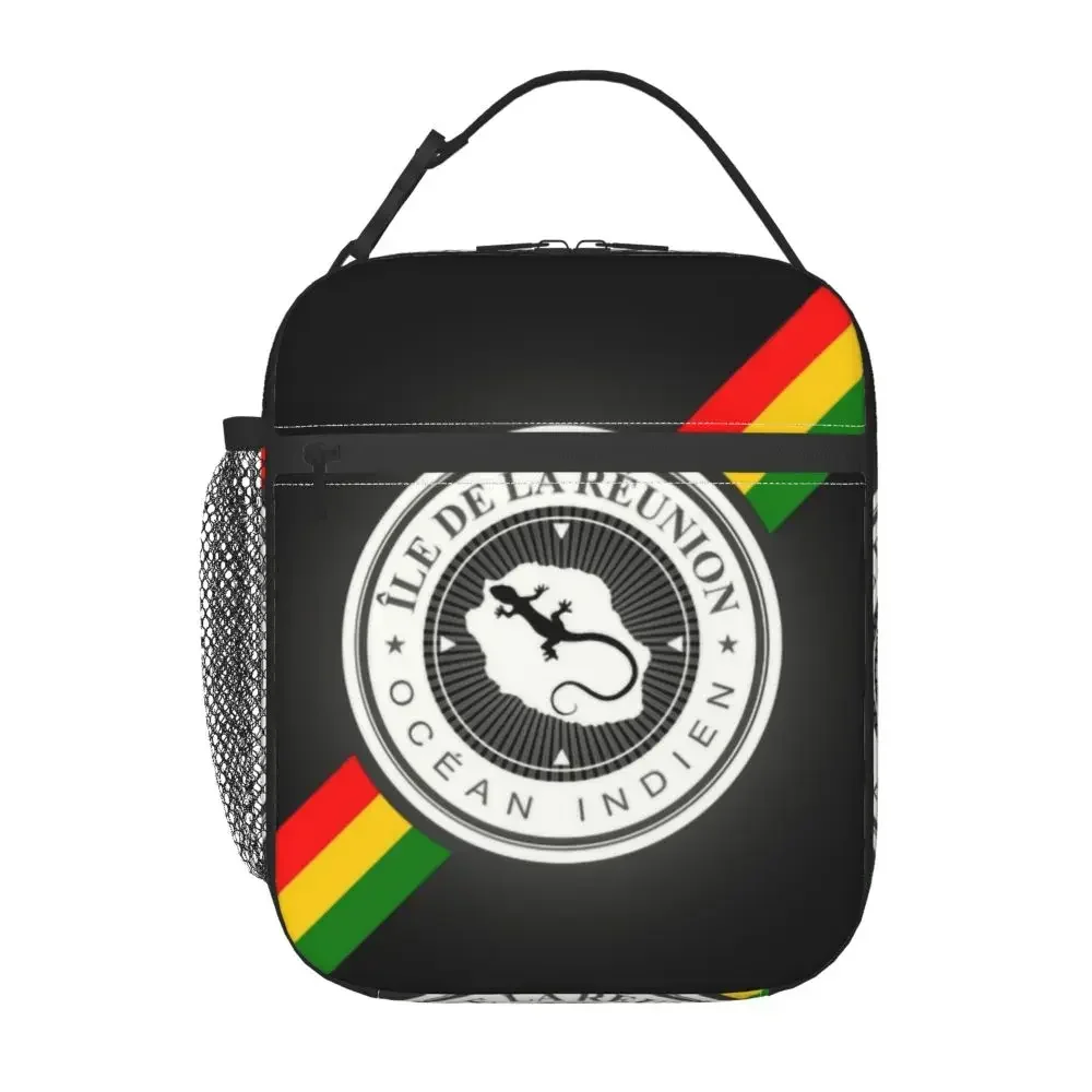 974 Reunion Island Flag Insulated Lunch Bags for Women Reunionese Proud Portable Thermal Cooler Food Lunch Box School