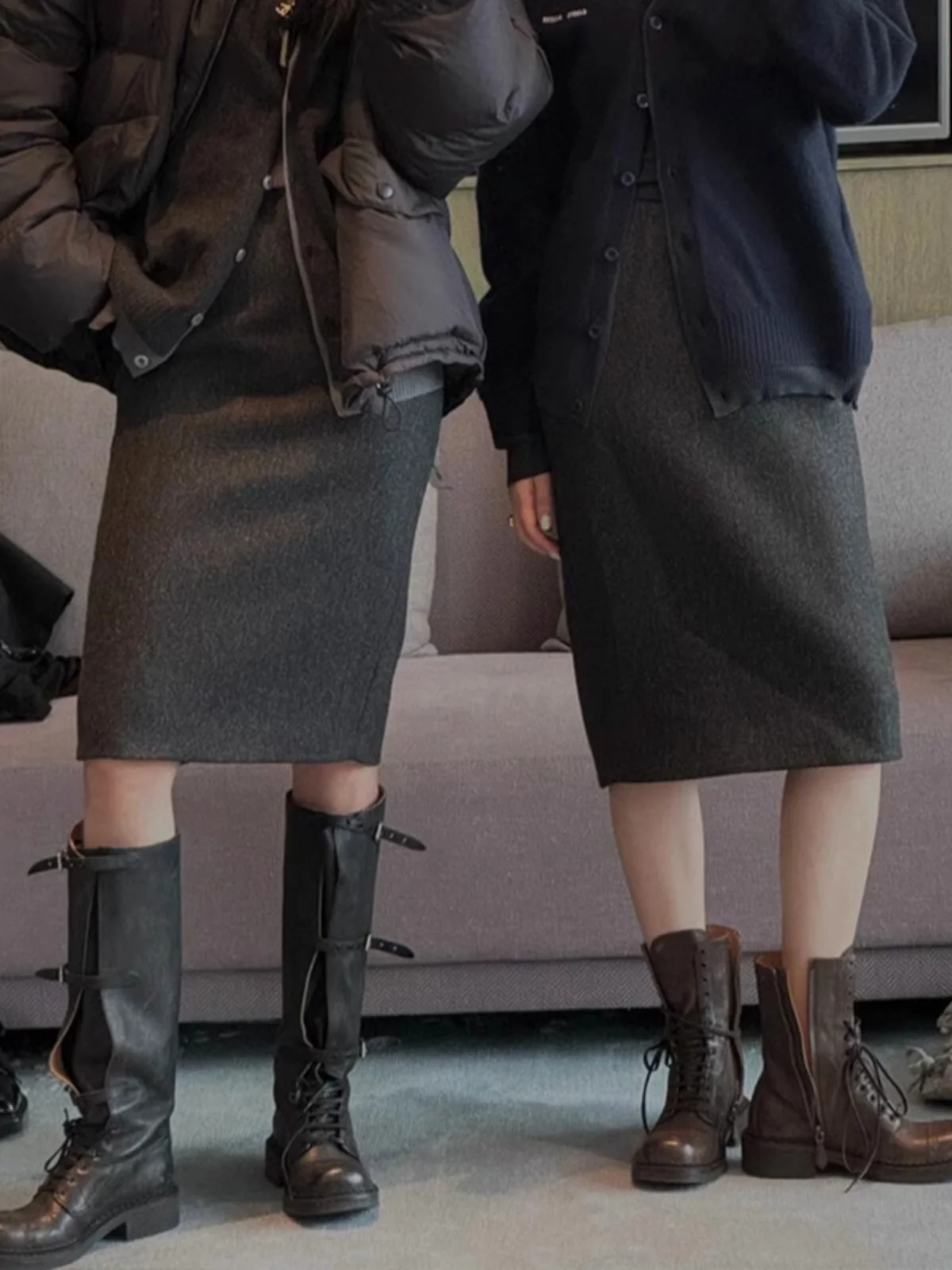 

Мотоциклетные ботинки Miu High Tube длиной выше колена, коричневые кожаные ковбойские байкерские ботинки в стиле вестерн, модные зимние ботинки с поясом