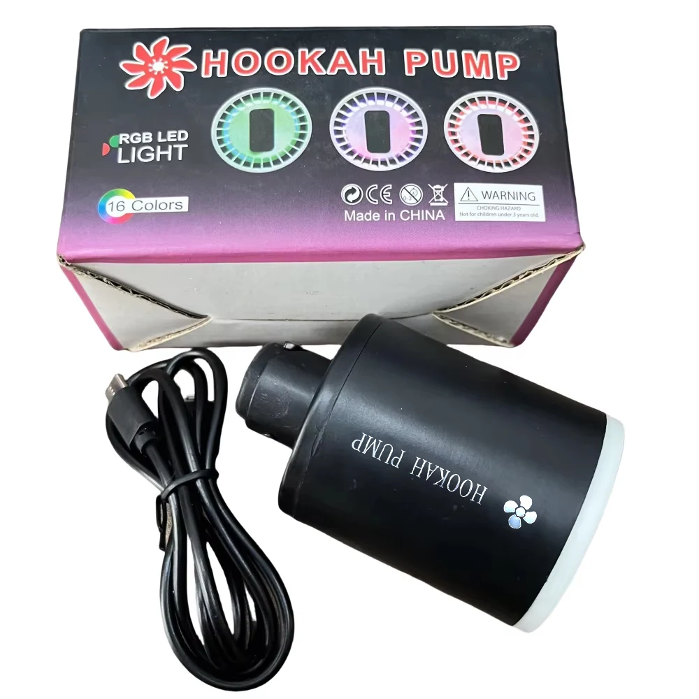 Electronic Hookah Pump Rechargeable USB LED Portable Shisha Starter, Chicha Smoking Accessories