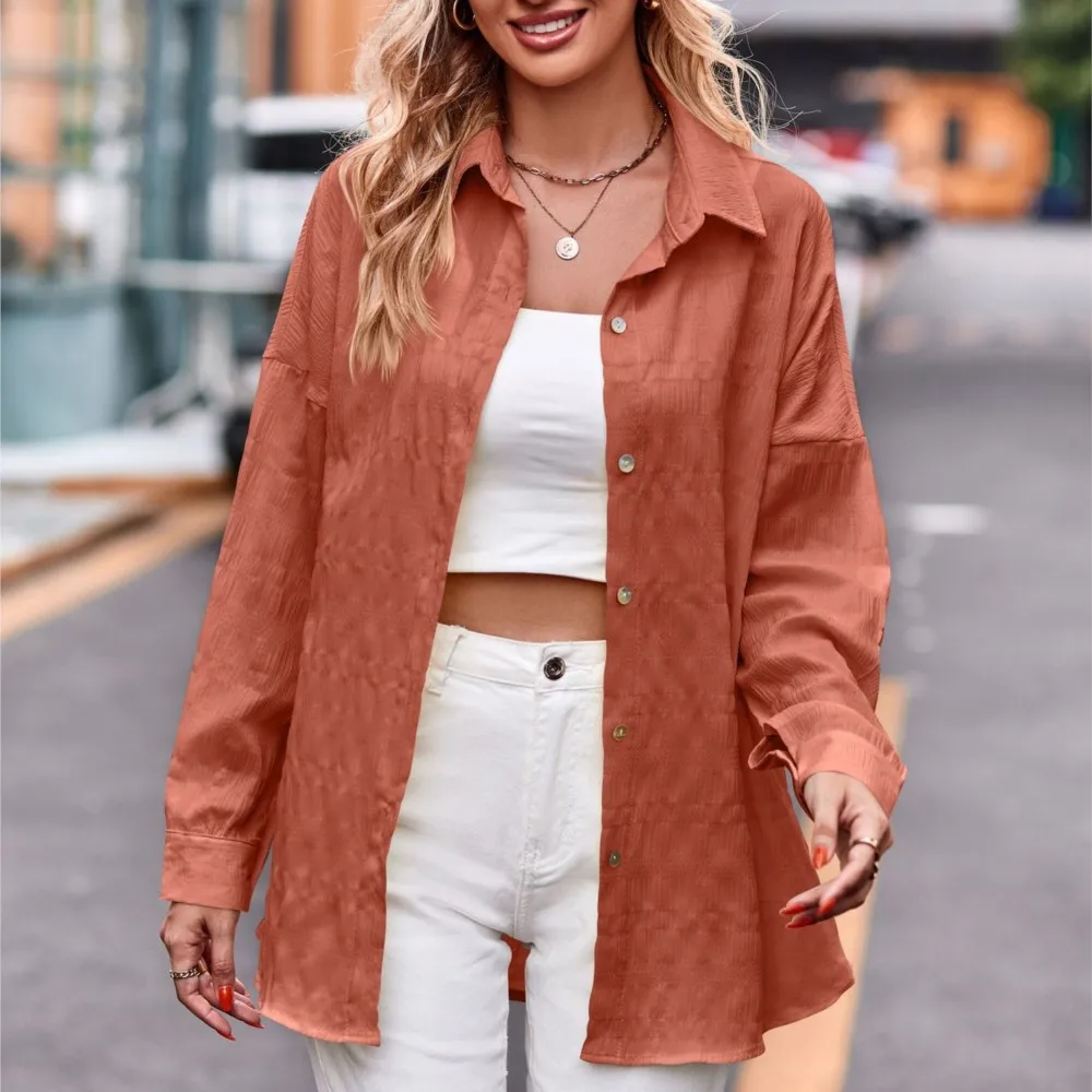 Women Long Sleeved Lapel Blouse 2024 Female Autumn And Winter New Item Casual Fashion Loose Shirt Top  Camisas Mujer OL Clothing