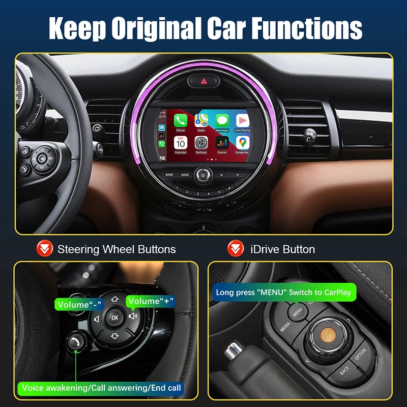 무선 카플레이 안드로이드 오토, BMW 미니 R55 R56 R57 R58 R59 R60 R61 F54 F55 클럽맨 컨트리맨 하드톱 존 쿠퍼 워크 박스