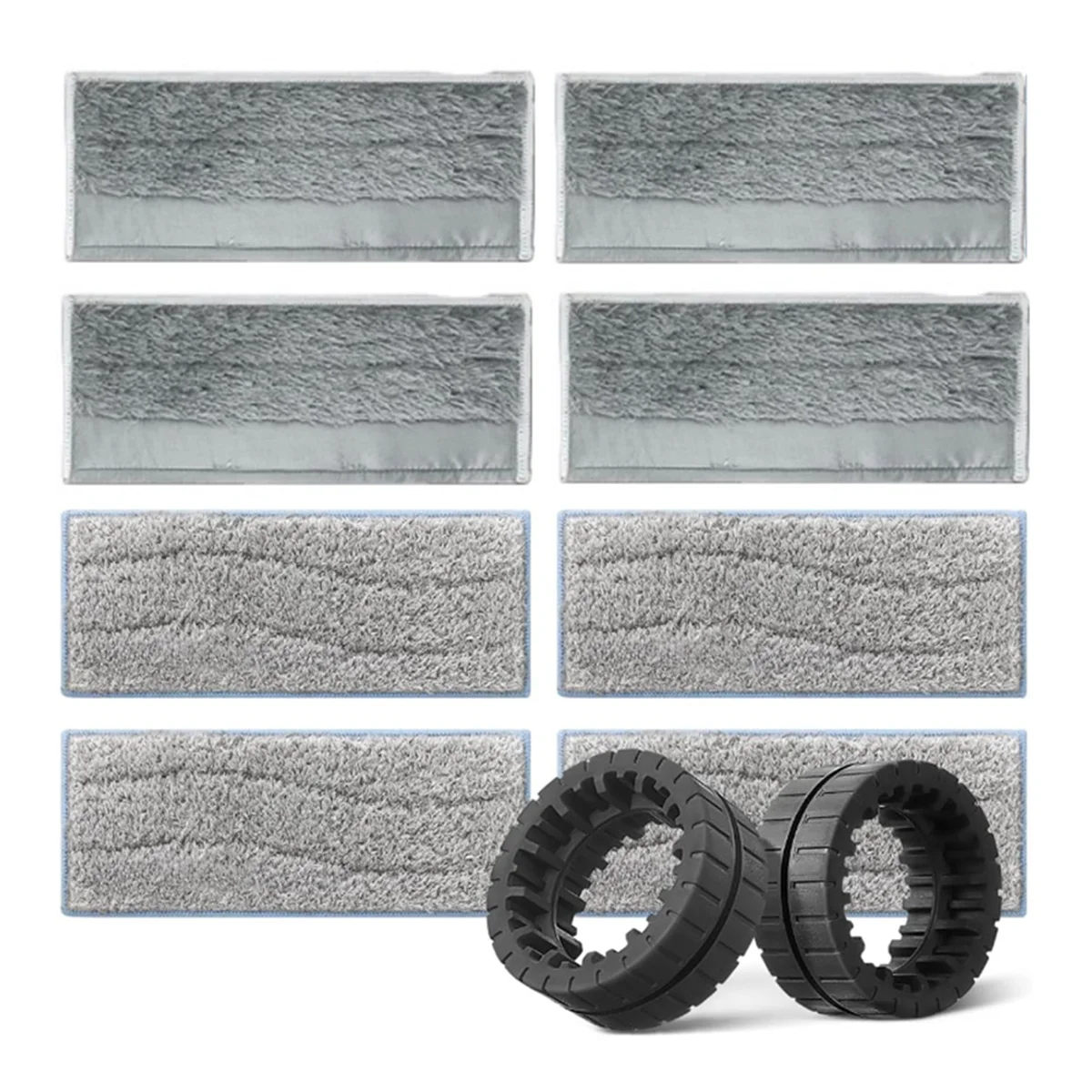 وسادات ممسحة رطبة وجافة وإطارات عجلات بديلة لممسحة الروبوت النهائية M6 (6110) (6012) (6112) (6113)