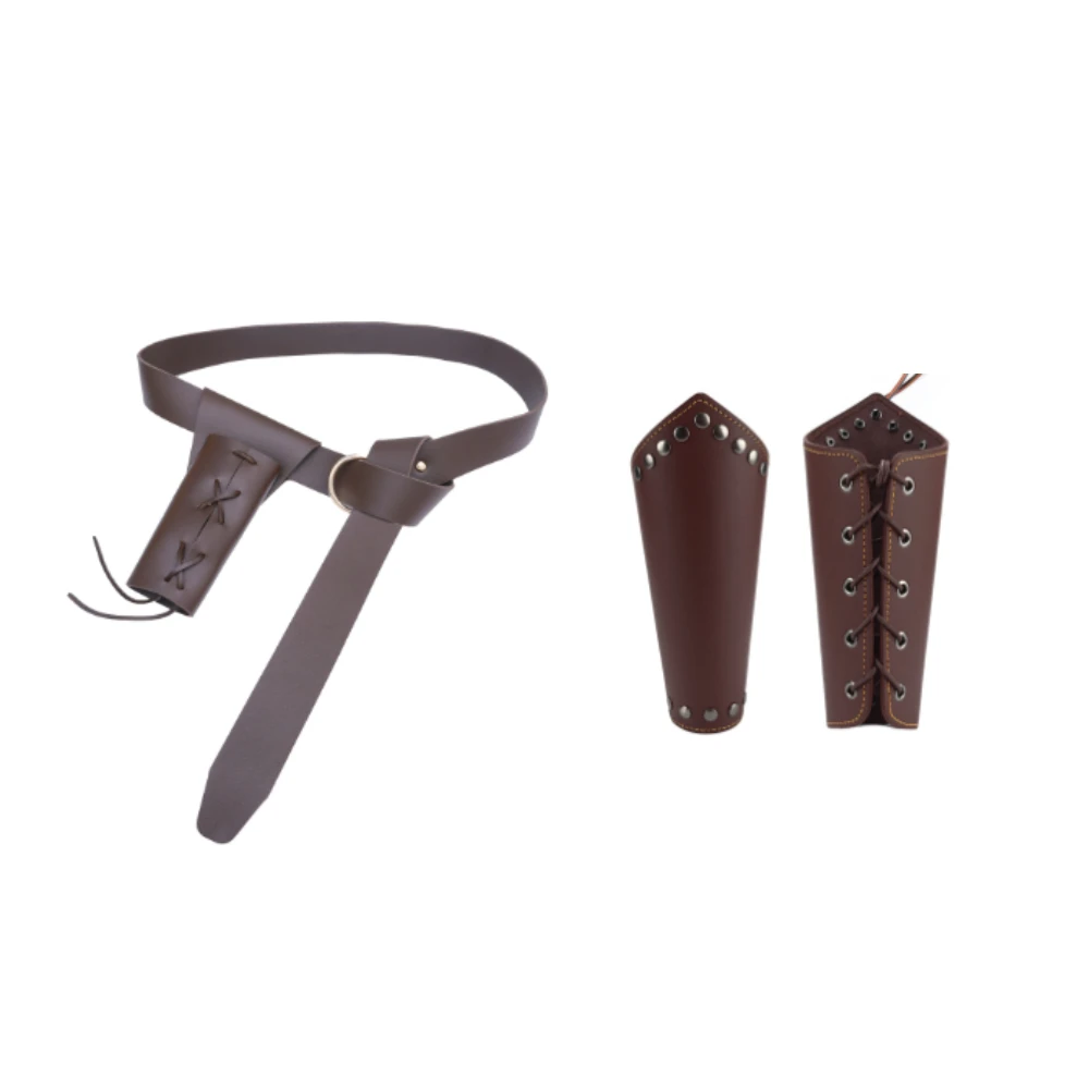 Mittelalterlicher Gürtel Retro Wikinger Ritter Ledergürtel Rittergürtel Schwertscheide Halloween Cosplay Waffenzubehör mit Lederband