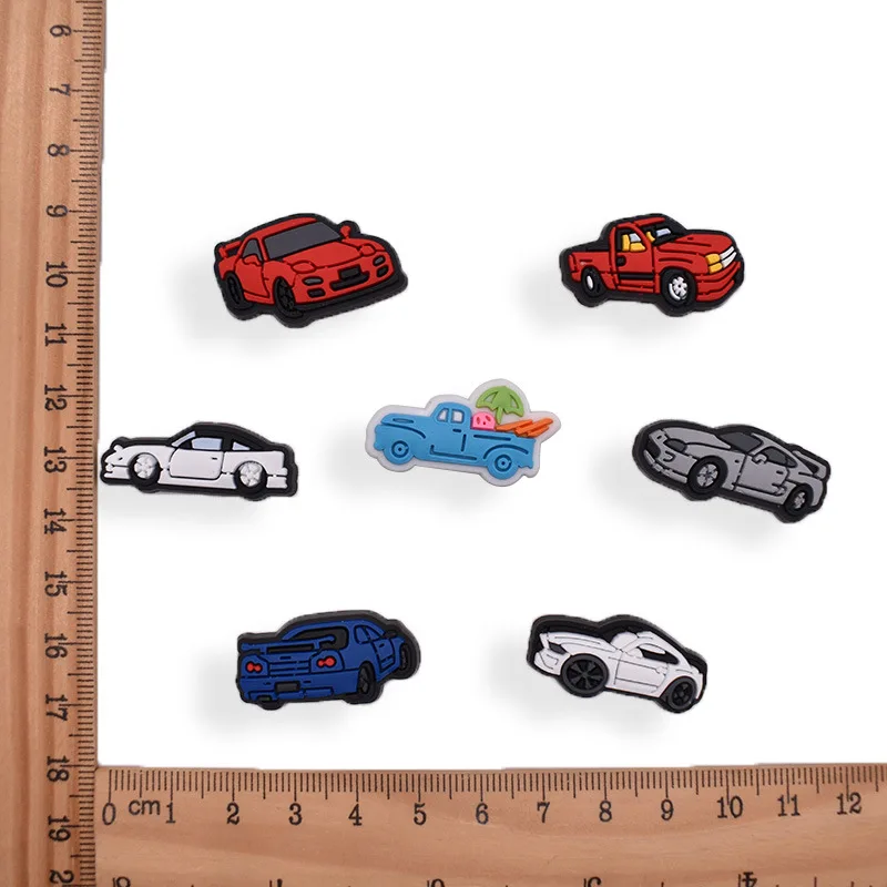 Single Sale 1Pcs PVC Car Shoe Charms for Crocs Accessories Charms Pin Bracelet Wristband Kids Adults Men Women Party Favor Gifts