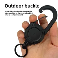 1-10PCS Outdoor Automatic Retractable Wire Rope Reel Retractable Key Chain With Steel Cable Key Ring Retractable Keychain Tool 6