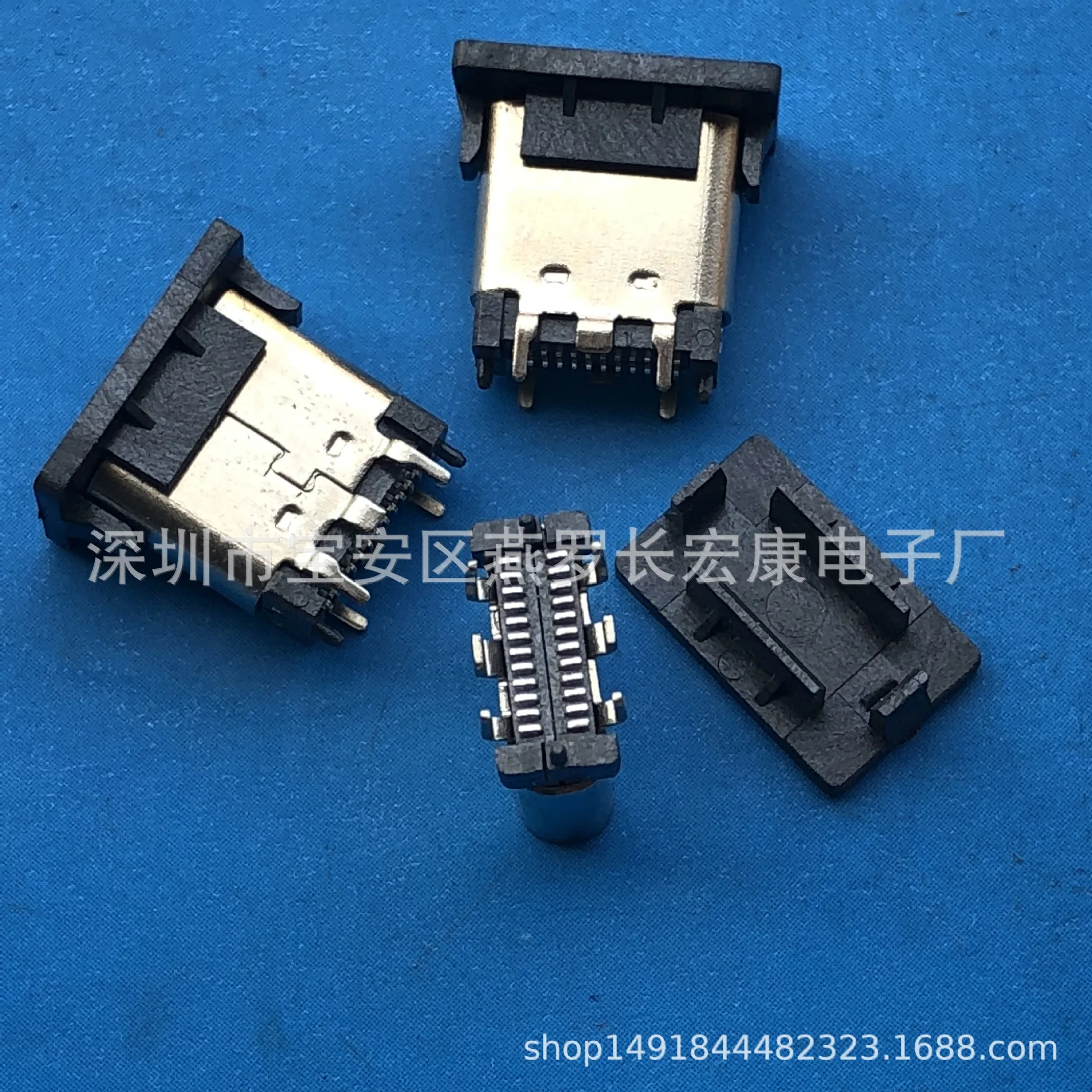 For USB TYPE-C 24pin 3.1 female seat, vertical patch 180 degree vertical sticker, six-foot fixed H = 8.8