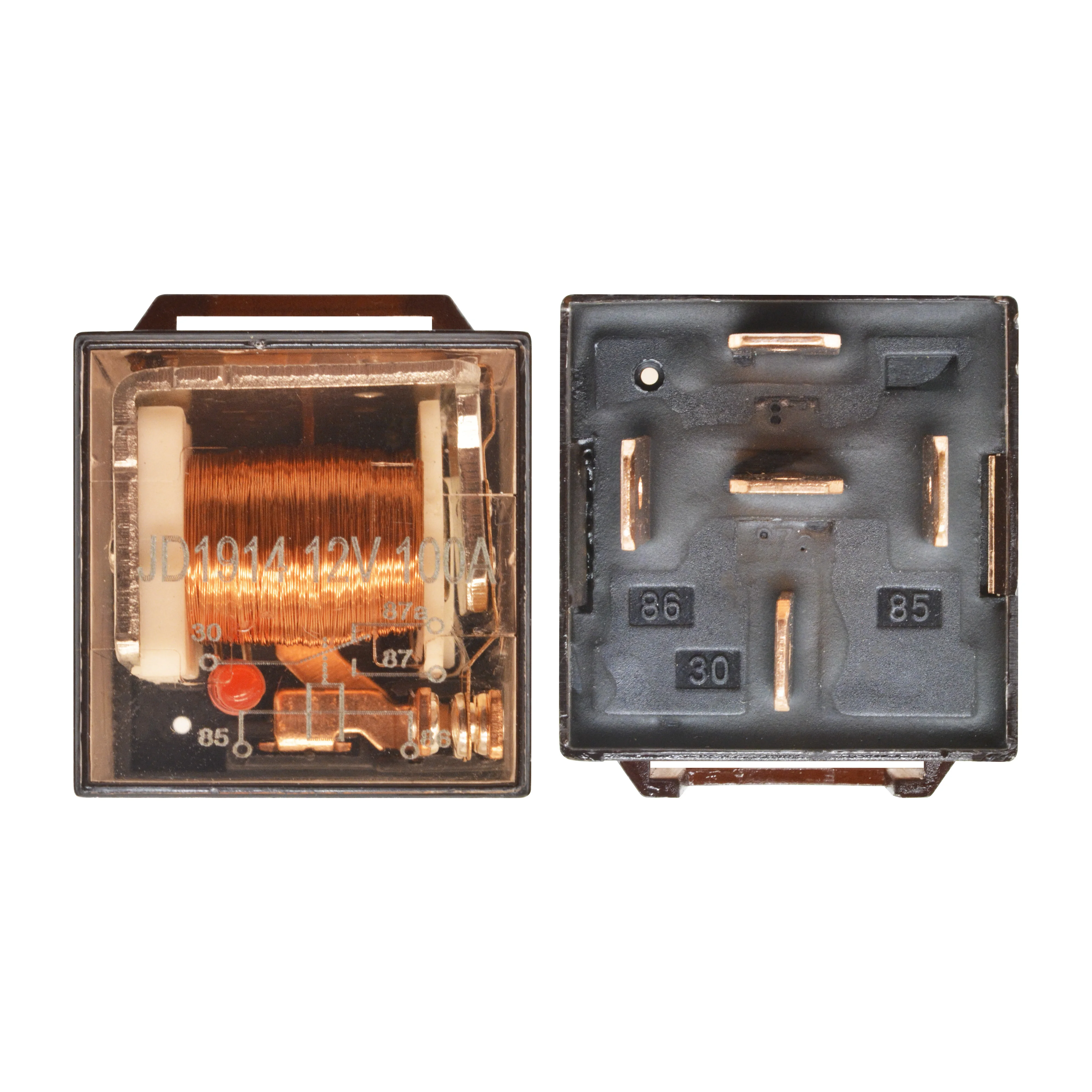 مرحل مقاوم للماء تيار مستمر 12 فولت 100A مرحل SPDT 5 دبوس مرحل سيارة شديد التحمل سبليت شحن حافظة شفافة مقاومة للماء