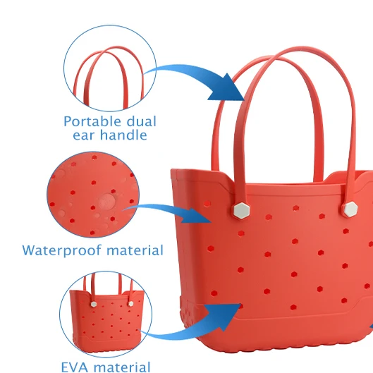 

Пляжная сумка из ЭВА, сумка-тоут с отверстием для хранения на открытом воздухе, повседневная водонепроницаемая прочная спортивная сумка для ежедневного использования