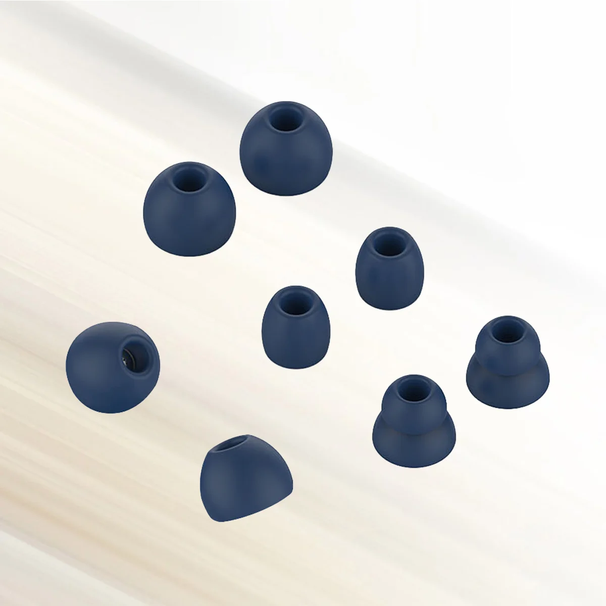 

8pcs Silicone Earbuds Tips For Wireless Headset Noise Isolating Soft Replacement Earmuffs Navy Flexible Durable Sweatproof