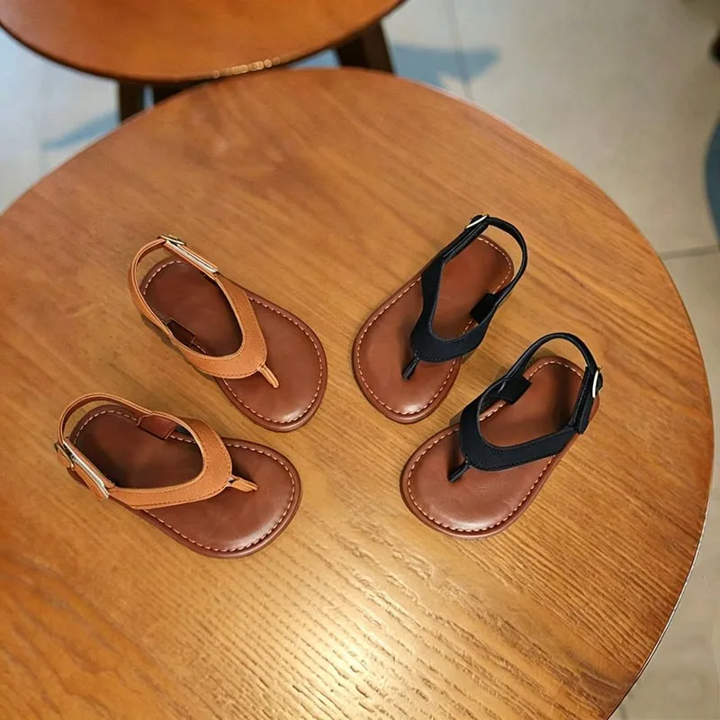 Kids Casual Sandals Soft Bottom Versatile Children Beach Shoes Korean Style 2026 Summer New Boys Girls Princess Shoes Non-slip