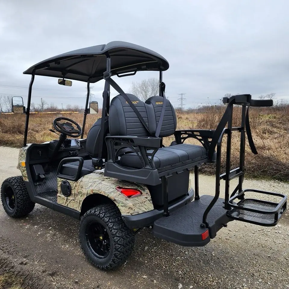 High-performance electric golf cart (4-seater/green)—shipping not included—equipped with a roof and windshield; curb weight 300–