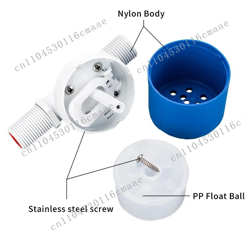 6 minutes 1 inch water full stop self-replenishing water tower float water level control valve plastic float valve