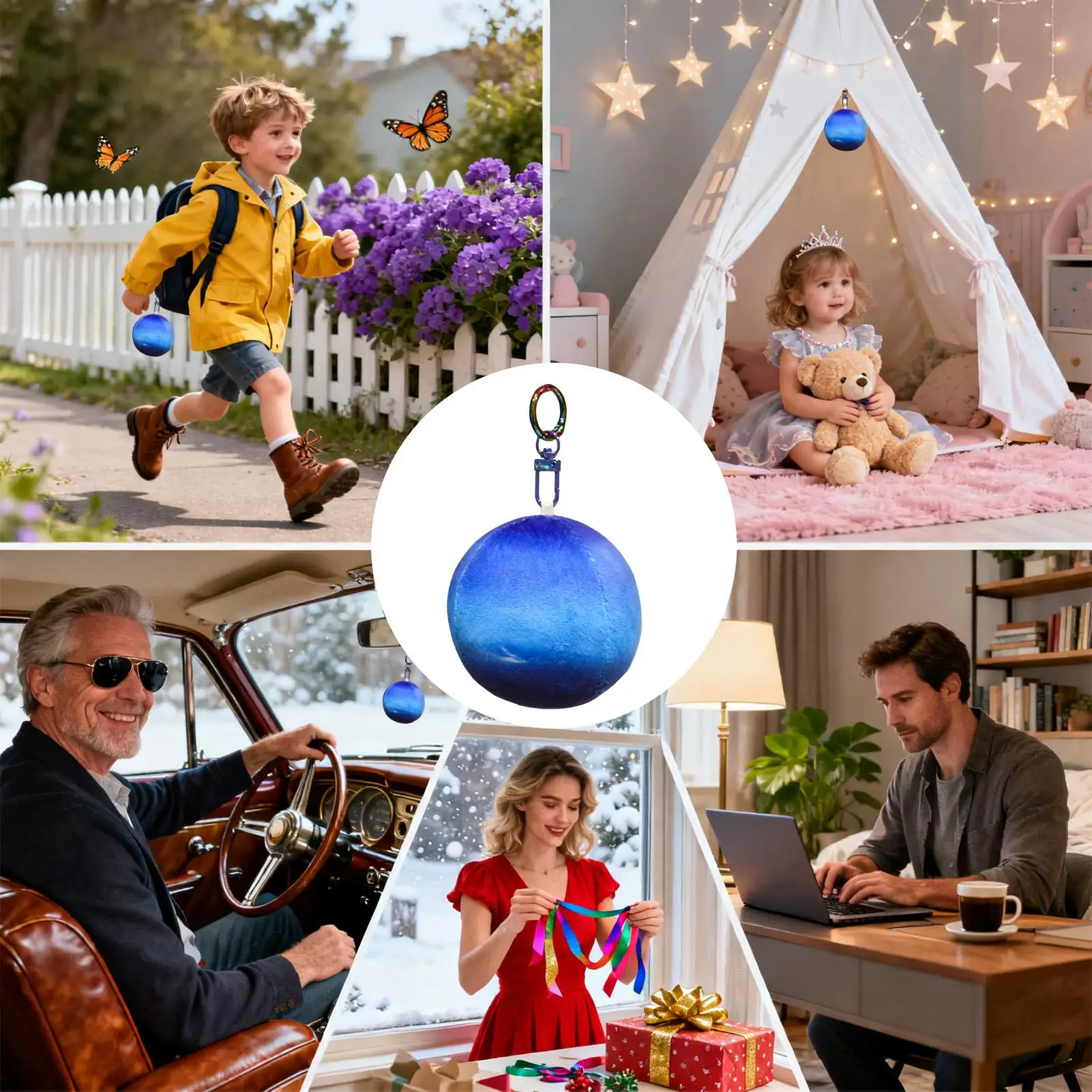 كوكب حلية 2.95 بوصة لينة محشوة معلقة قلادة أفخم كوكب الحلي لحقيبة اليد محفظة نسائية للعملات المعدنية محفظة مجوهرات على ظهره #1