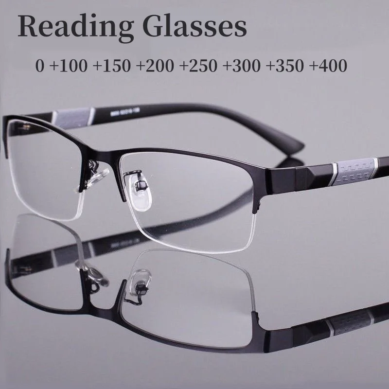 

Men Reading Glasses Retro Business Hyperopia Glasses Anti Blue Light Reading Glasses 0 +1.0 To +4.0