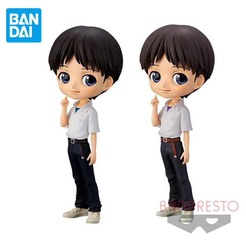 

BANDAI Genuine EVA Qposket Anime Figure Ikari Shinji School Uniform Action Figure Toys For Boys Girls Kids Christmas Gift Model