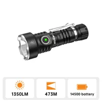 Wurkkos TS12 Mini 14500  Rechargeable EDC Flashlight 1050LM Throw 432M SFT25R LED IP68 Waterproof Magnetic Tail Torch with Bezel