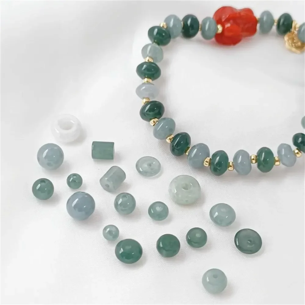 

Jade Round Beads Ice Type Straight Bucket Abacus Plate Beads Loose Beads DIY Accessories Bracelets Necklaces Hand-matched Beads