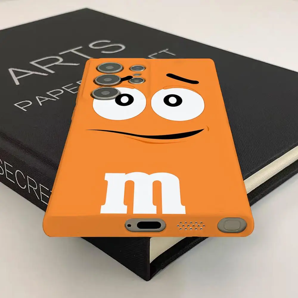 M-M&M'S C-Chocolate Phone Case for Samsung S25 Shell GalaxyS24Ultra 23plus S22 21 A56 36 Glossy Film Hard PC Cover