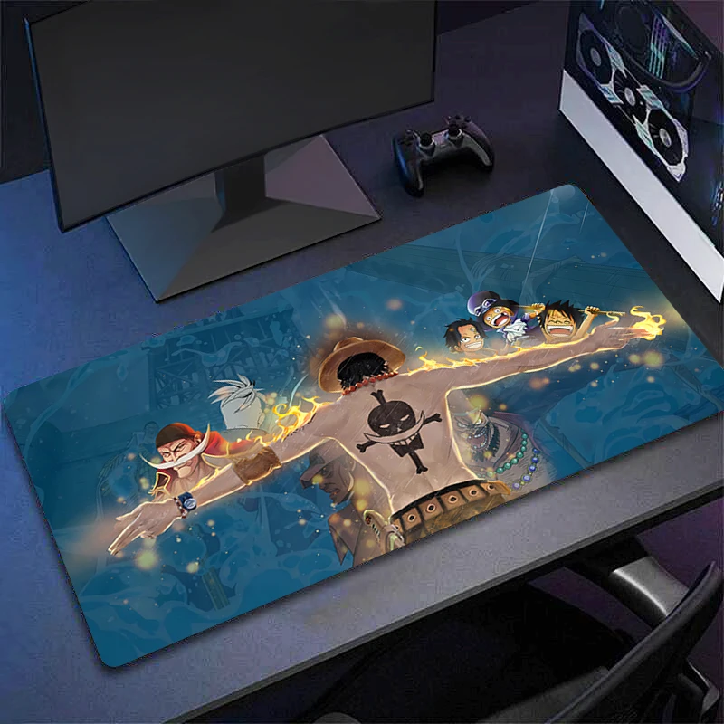 Large Gaming Mousepads O-one P-pieces Portgas·D· Ace Mouse Pad Computer Mouse Mat Desk Pads For HD PC Keyboard Mats Table Rug