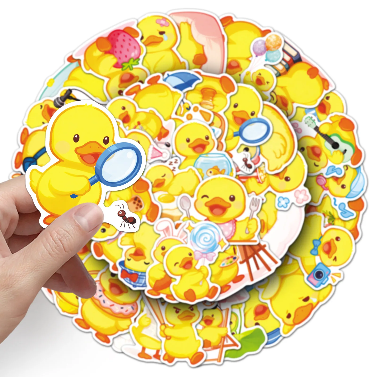 

10/51PCS Cute Yellow Duck Graffiti Stickers Cartoon Waterproof DIY Toys Secret for Bottle Scrapbook Travel Bag Aesthetic Decals