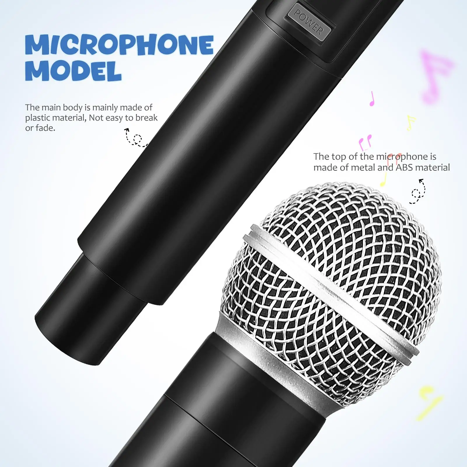 

Simulation Microphone Black Square Platform Sturdy Metal ABS Kids Prop for Speech Costume Parties Stage Performances Family