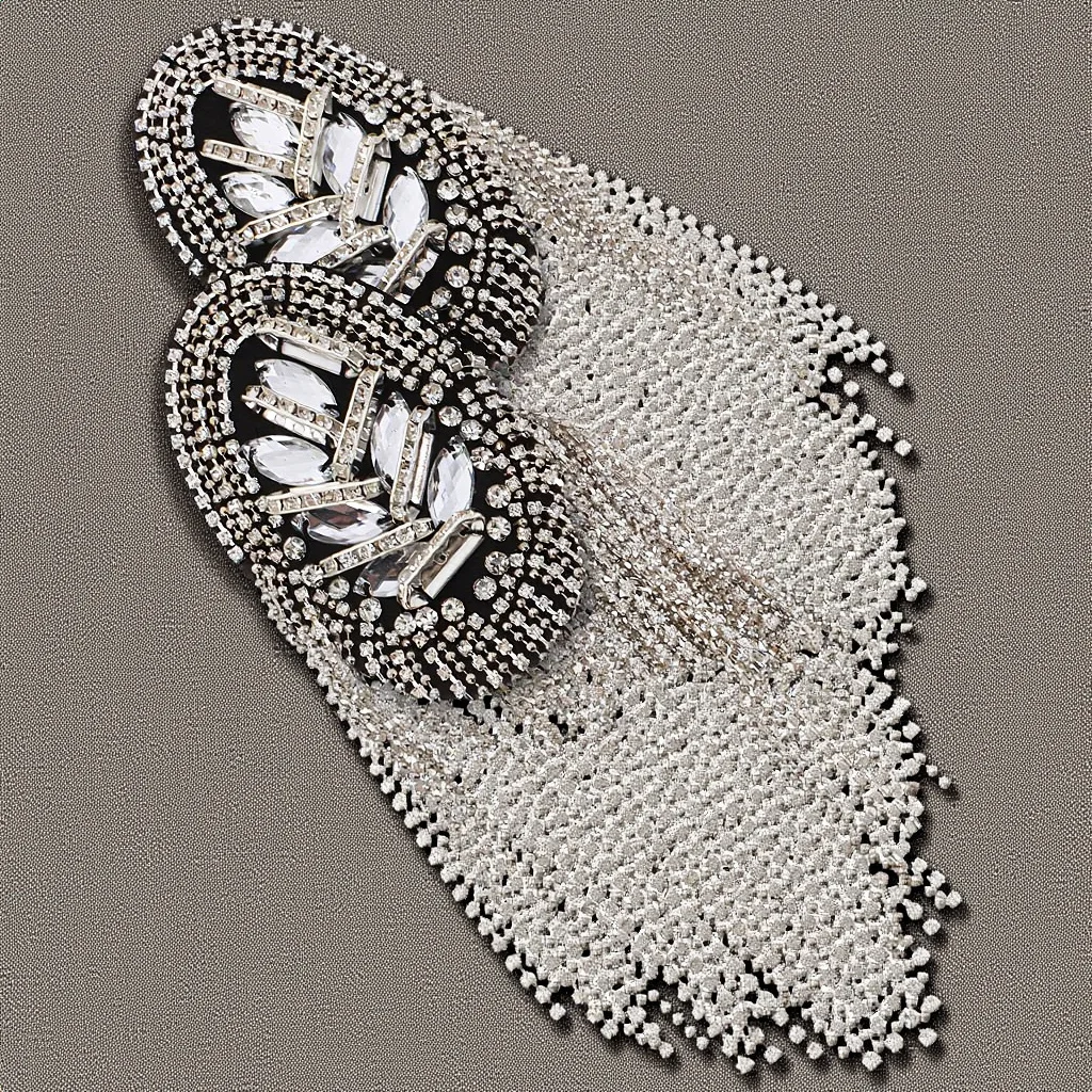 

1 Pair Rhinestone Shoulder Boards Badge Silver Epaulette Tassel For Costume Blazer Punk Suit Coat Lightweight Durable Fashion