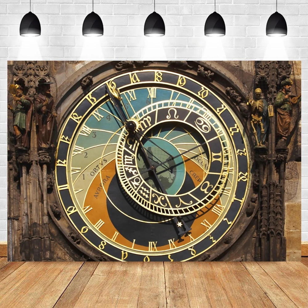 Antique Steampunk Photography Backdrop Retro Rusty Steam-Punk Machine Room Clock Industrial Background Photo Booth Props