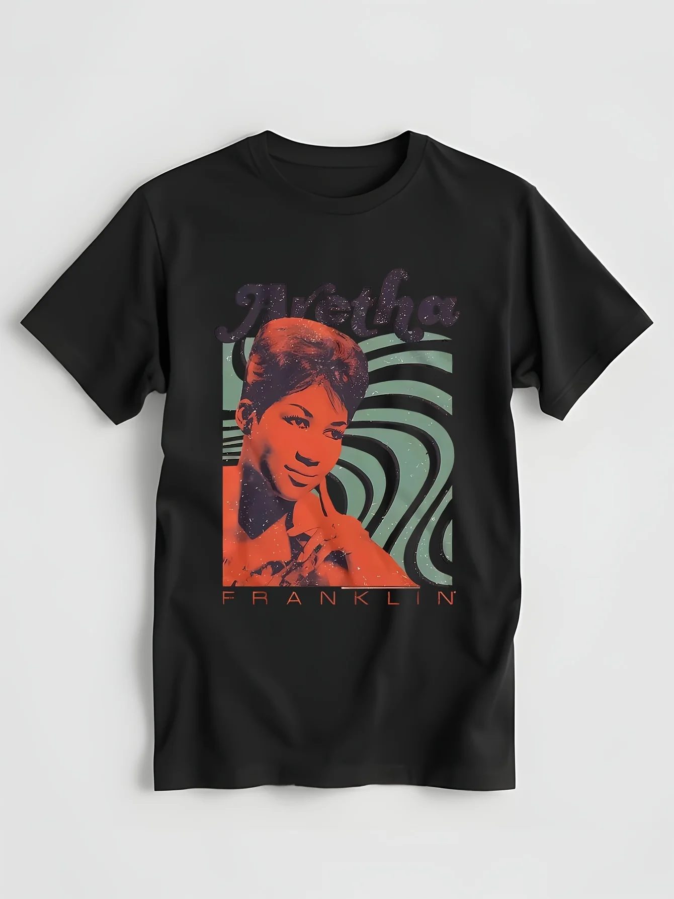 Aretha Franklin Waves Peach Music T Shirt