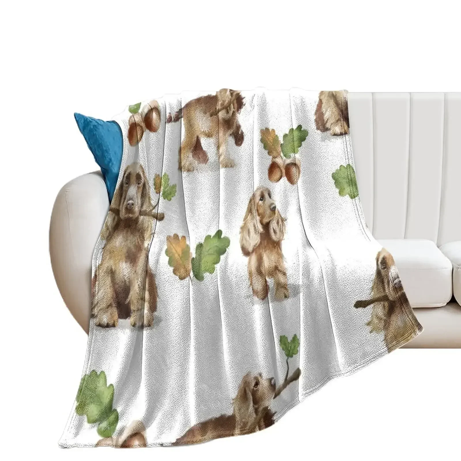 Cocker Spaniel Throw Blanket Camping Thermal Luxury Designer Tourist Blankets