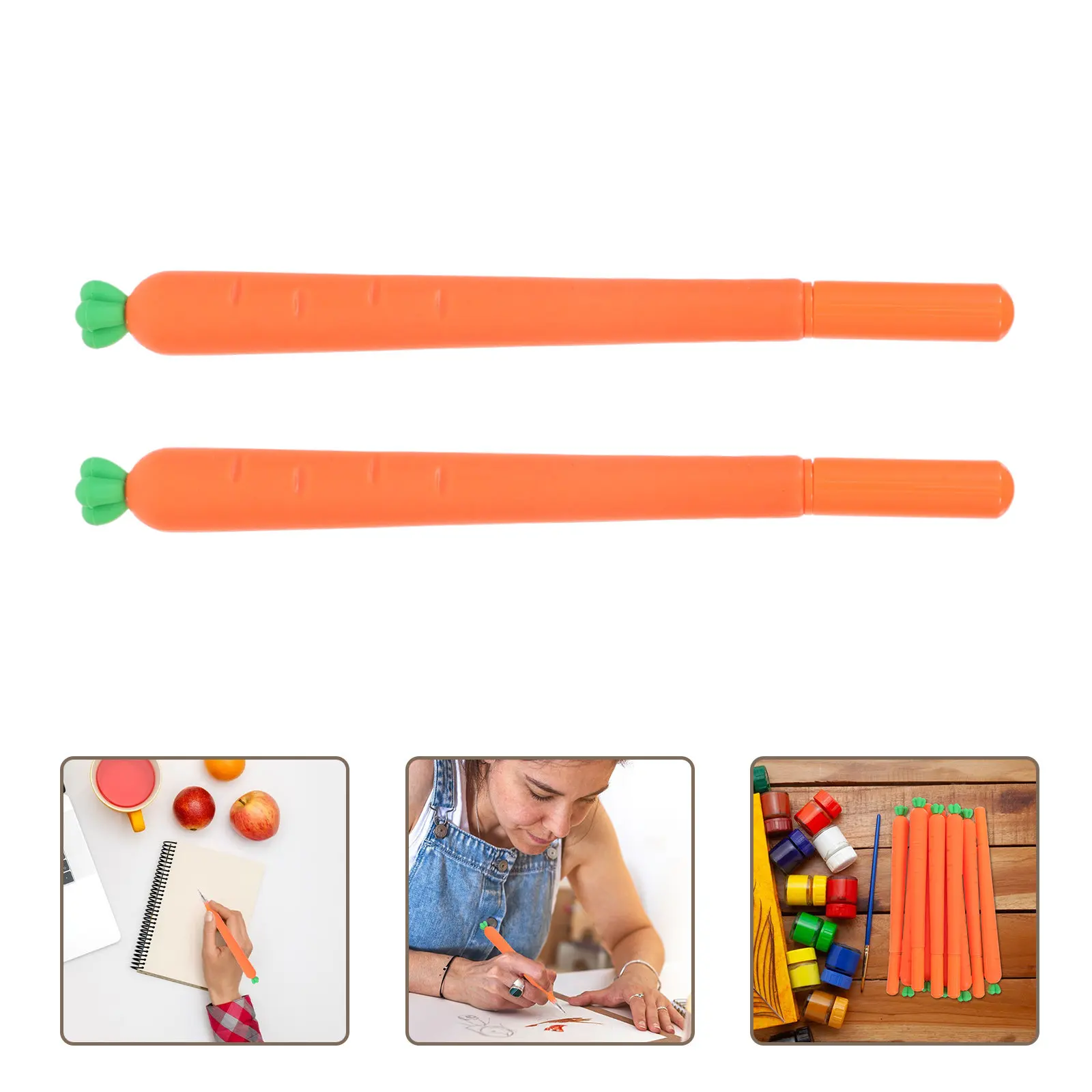 

10Pcs Fine Point Gel Pens 0.5mm Black Ink Cartoon Radish Quick Dry Smooth Writing School Office Supplies for Students