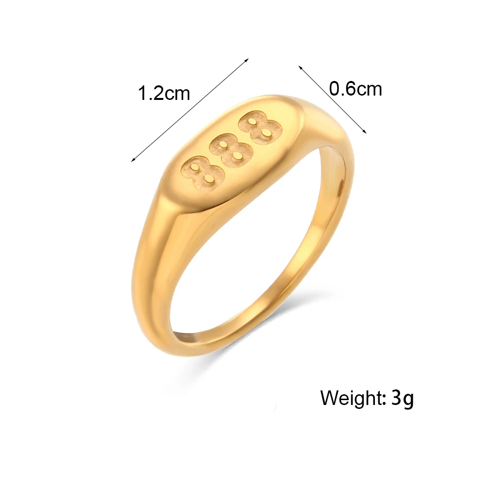 E.B.belle 2026 Engelszahl-Ringe Schmuck für Frauen 18K Vergoldeter Glücksbringer-Ring aus Edelstahl für Mädchen – Detail 1