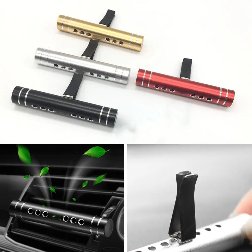 

Car Fragrance Vent Clip Cylindrical Essential Oil Car Diffuser Air Freshener with 5 Refill Sticks for Auto Office Kitchen T1P7