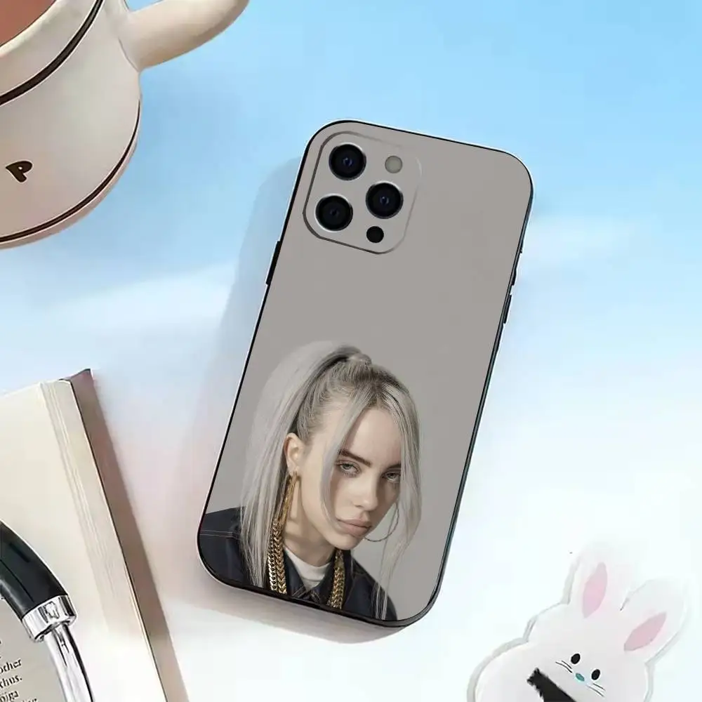 Female folk singer B-illies E-ilish  Phone Case For iPhone 16, 17,14,15,13,12,11 Plus,Pro Max Soft Black Cover view 4