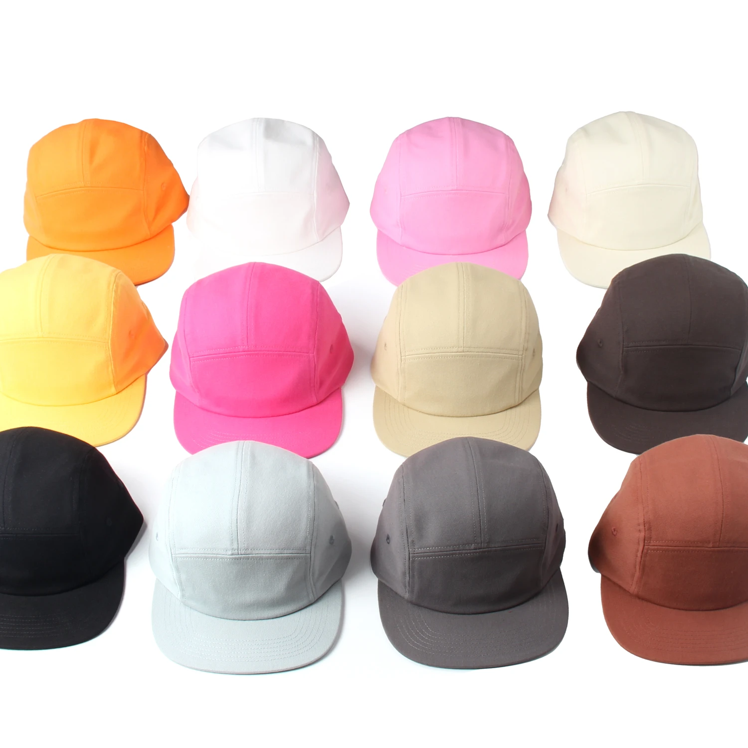 Classic 5 Panels Cap Flat Bill Washed Cotton Camping Running Hats Solid Soft Low Crown Classic Baseball Caps Adjustable