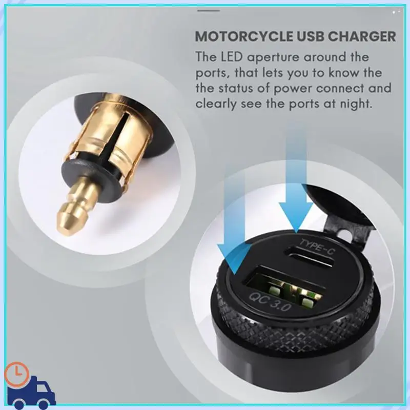 

Motorcycle DIN Plug Waterproof Charger To QC3.0 USB Charger & Type C 30W Power Delivery Adapter Socket