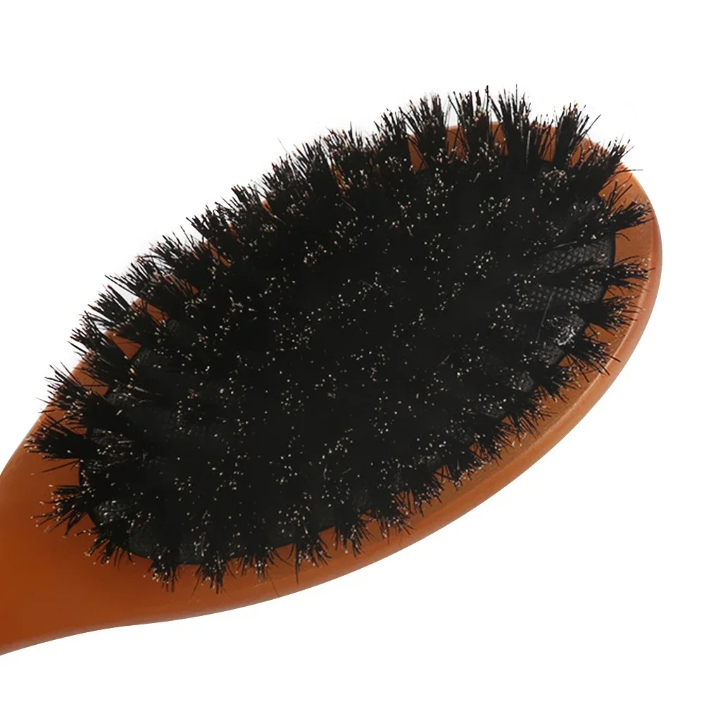 Natürlicher Wildschweinborstenkamm, antistatisch, oval, für Friseure, Haarstyling, Holz, Damen-Haarbürste – Detail 5