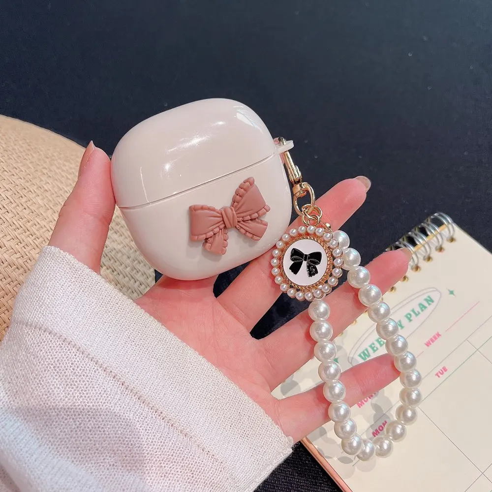 

3D Bow Love Heart Retro Earphone Case for Xiaomi Redmi Buds 6 Lite Bluetooth Headphone Charging Box Soft Cover Protective Case