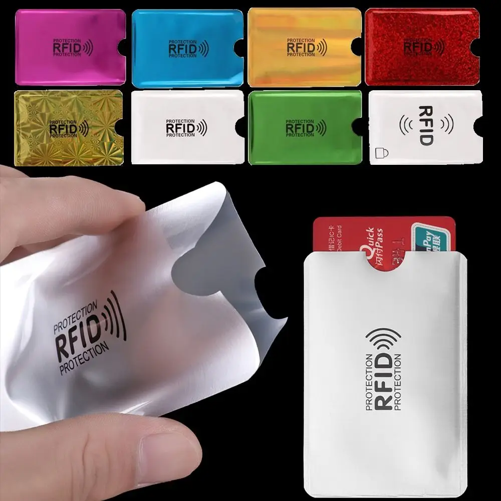 5pcs Colorful Aluminium RFID Card Holder Anti-theft Reader Lock Passport Protector Sleeves Safety Protect Case Cover