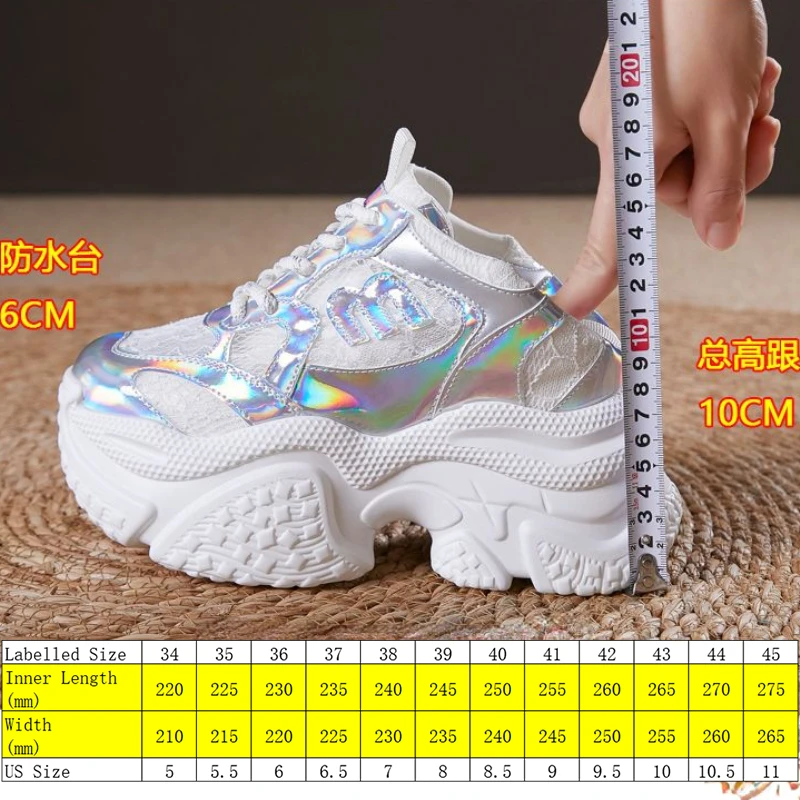 Fujin 10cm Air Mesh Genuine Leather Platform Wedge Ladies Sandals Chunky Sneaker Boots Women High Brand Summer Vulcanize Shoes