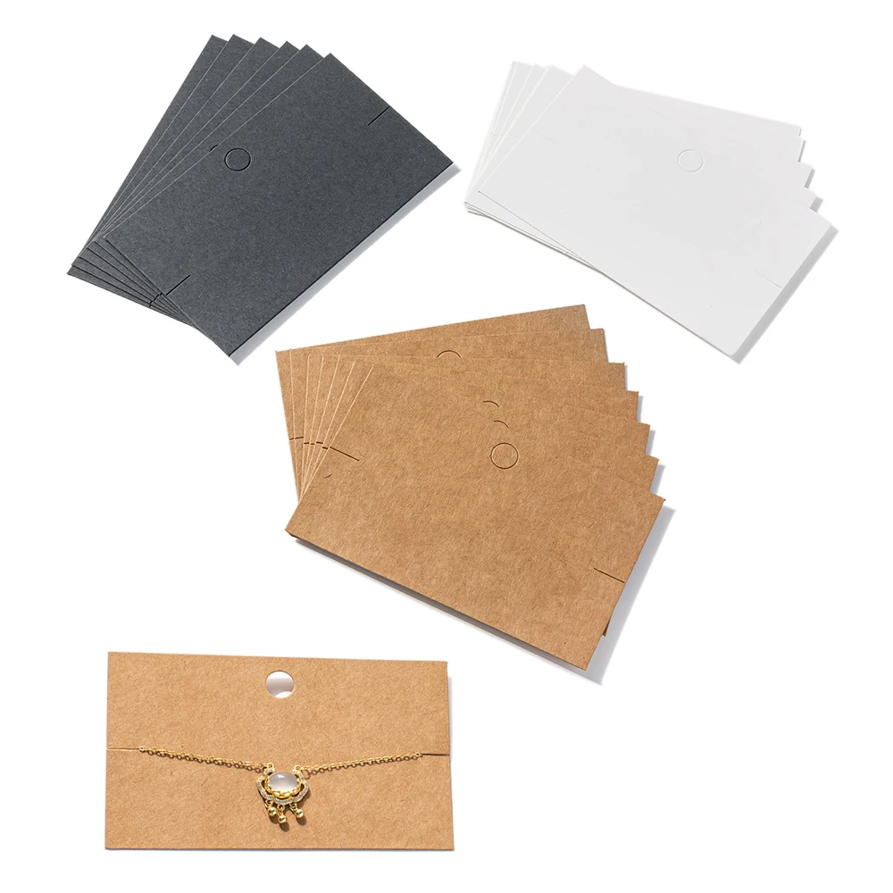 50pcs/Lot 6x10cm Paper Necklace Bracelets Display Cards for DIY Jewelry Packaging Cardboard Hang Small Businesses Accessories