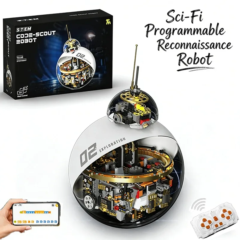 

761 PCS STEM Programmable Sci-Fi Programmable Reconnaissance Robot Building Blocks Model Can Be Remotely Controlled Gift