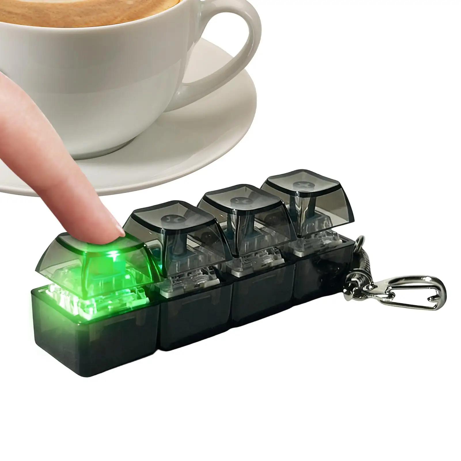 

Портативный брелок-клавиатура с 4 клавишами, антистрессовая игрушка, мини-клавиатура-брелок, подарок для взрослых и детей