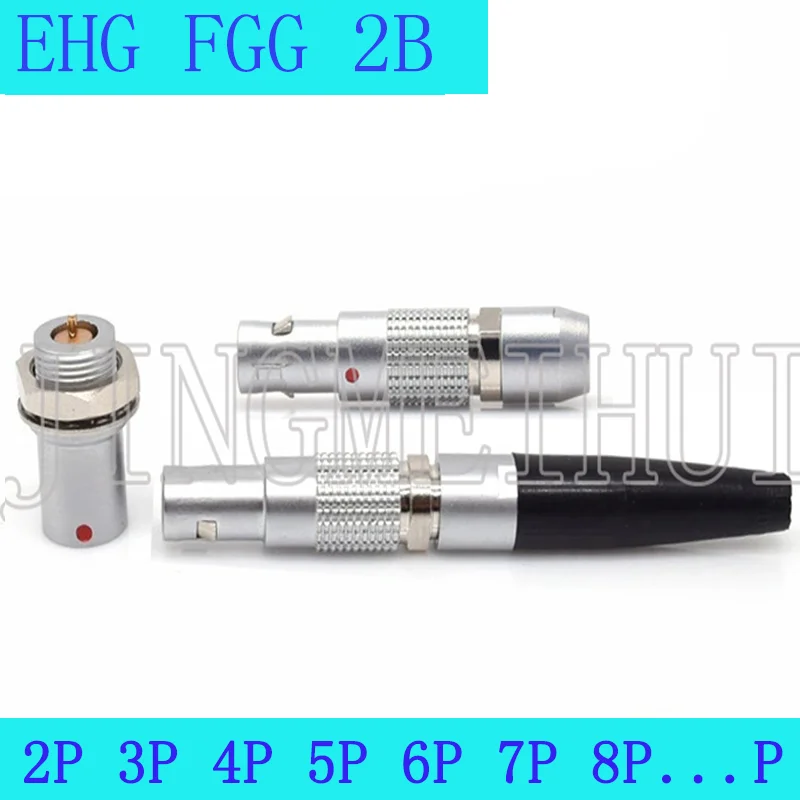 

A Pair FGG EHG.2B 2 3 4 5 6 7 8 P Push-Pull Self-Locking Aviation Metal Quick Plug and Female SocketFor Data And Telecom Systems