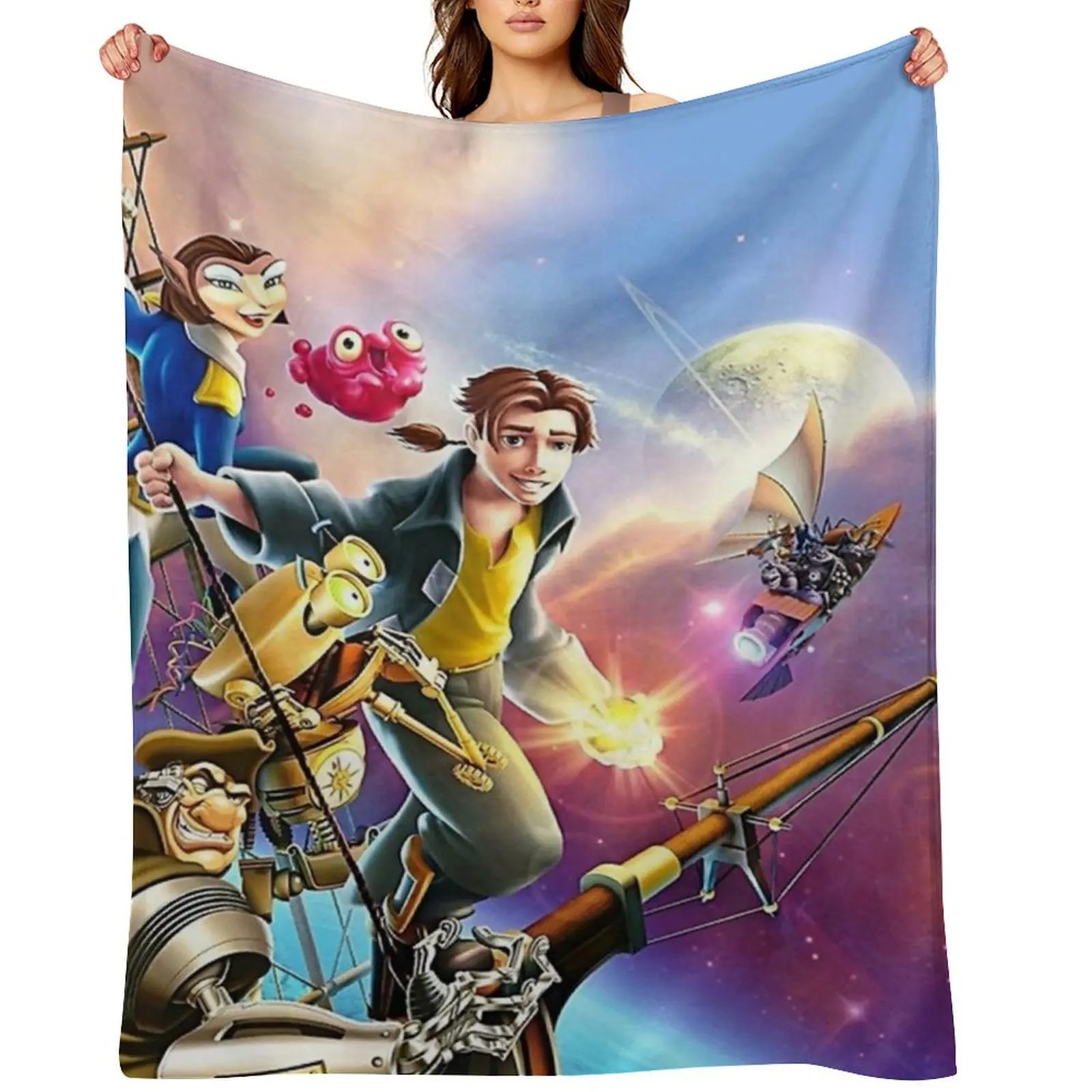 

Colorful treasure planet Throw Blanket For Baby Travel funny gift Multi-Purpose Blankets