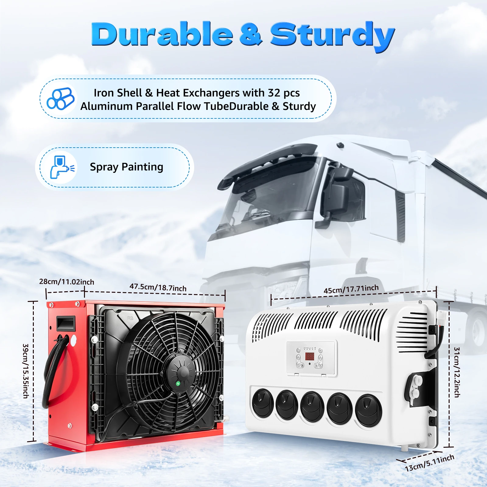 

12v Electric Air Conditioning Refrigeration Integrated Machine Truck Cab Air Conditioner Split Ac Fits Semi Bus Rv Carava