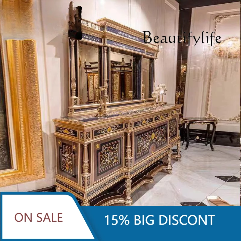 

Изысканный буфет из массива дерева для столовой, французский шкафчик, тумба для прихожей, чайный столик, мебель для виллы X