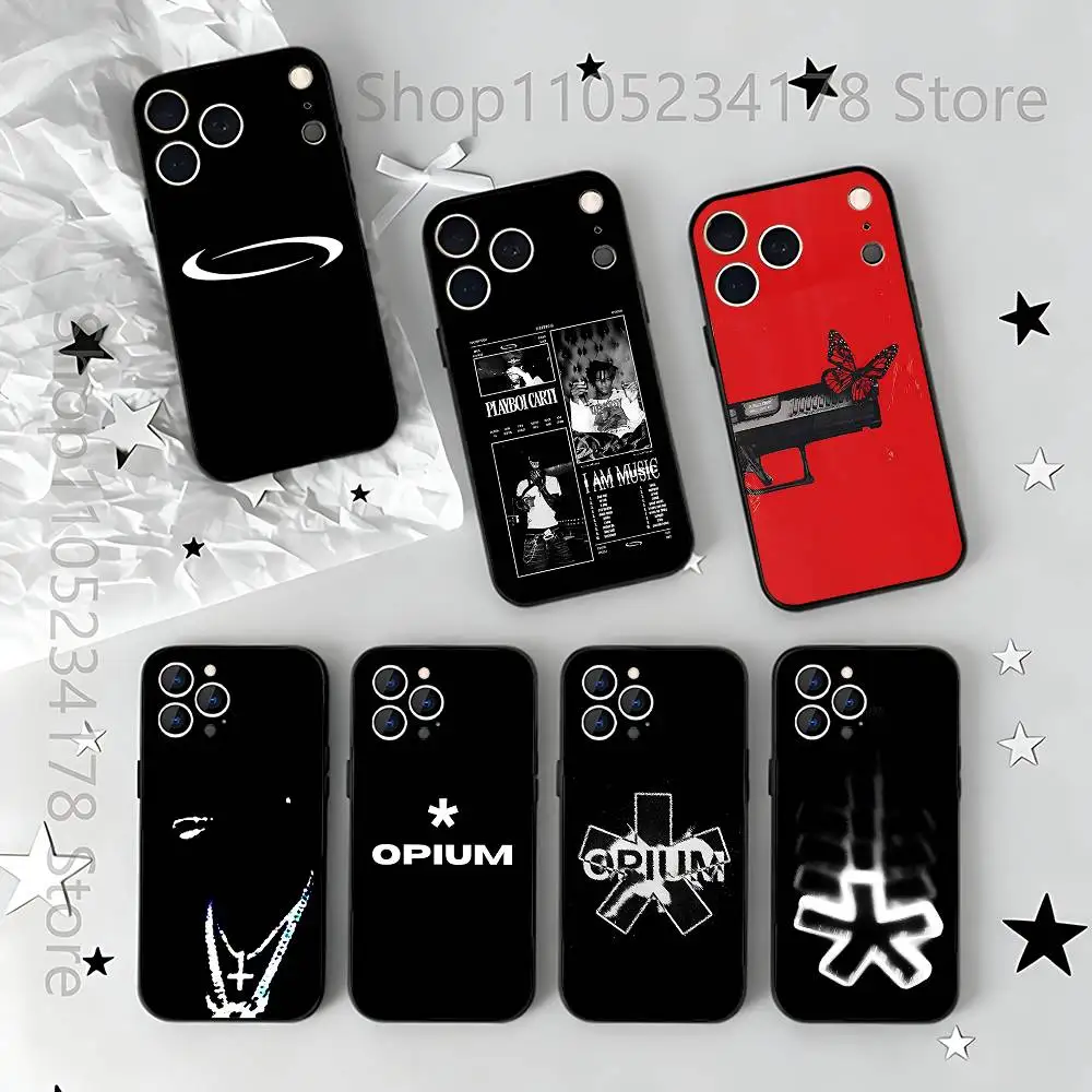 

Phone Case For iPhone 17,16,15,14,13,12,11,Pro,Max,Plus,E,Air,Mini Opium SINGER P-Playboi Carti Protective Black Cover