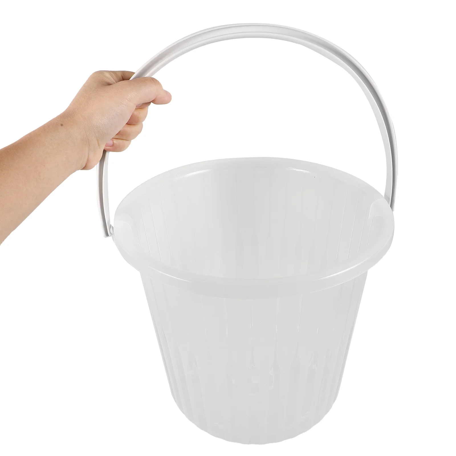 

Large Capacity Transparent Plastic Water Bucket with Handle for Home Car Washing Portable Storage Bath Beach Sand Bucket